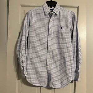 Ralph Lauren size small Navy, White and Blue Plaid Shirt